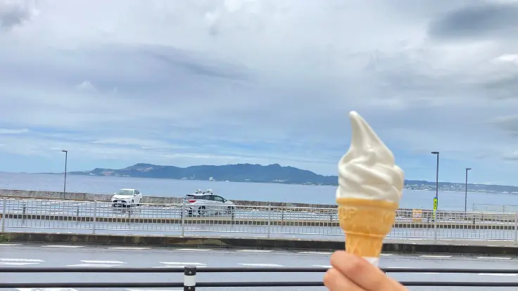 道の駅 許田で海を眺めながら楽しむおっぱジェラート