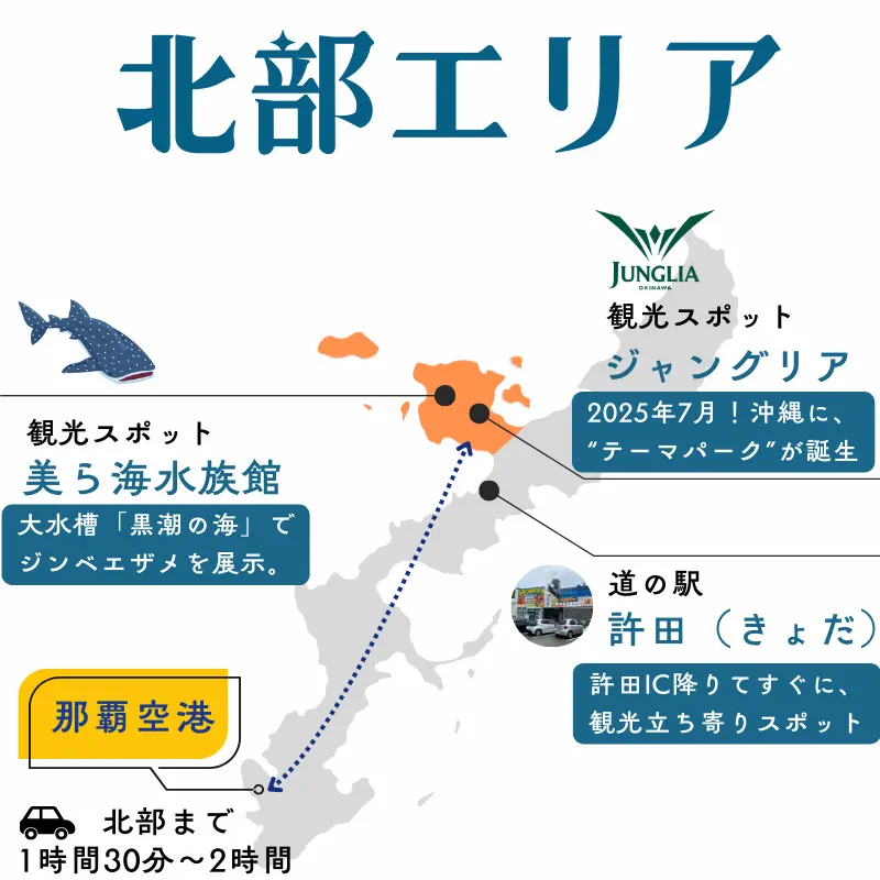 沖縄本島北部|観光マップ図解